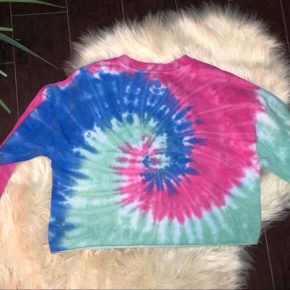 Vans tie dye crop sweatshirt sz Large - Picture 6 of 9